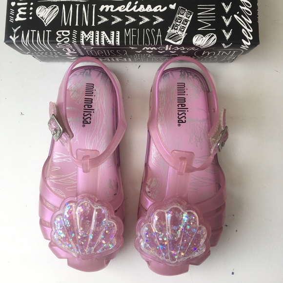 mini melissa shell sandals